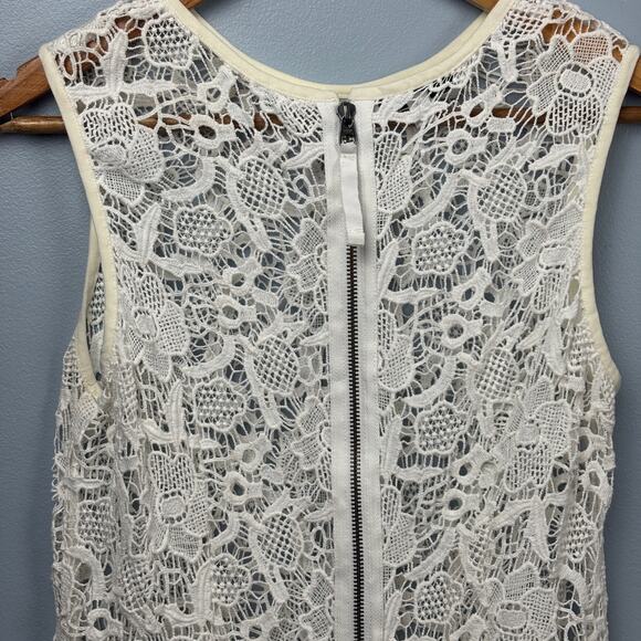 Cabi White Lace Tank Top Floral Dainty Exposed Zipper Cottage Core Boho Small - Picture 5 of 8
